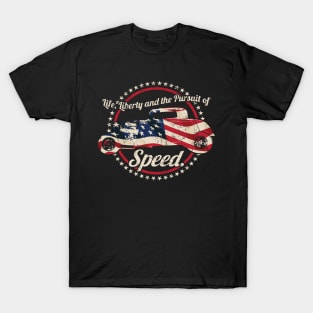 Life, Liberty and the Pursuit of Speed USA Flag Hot Rod T-Shirt